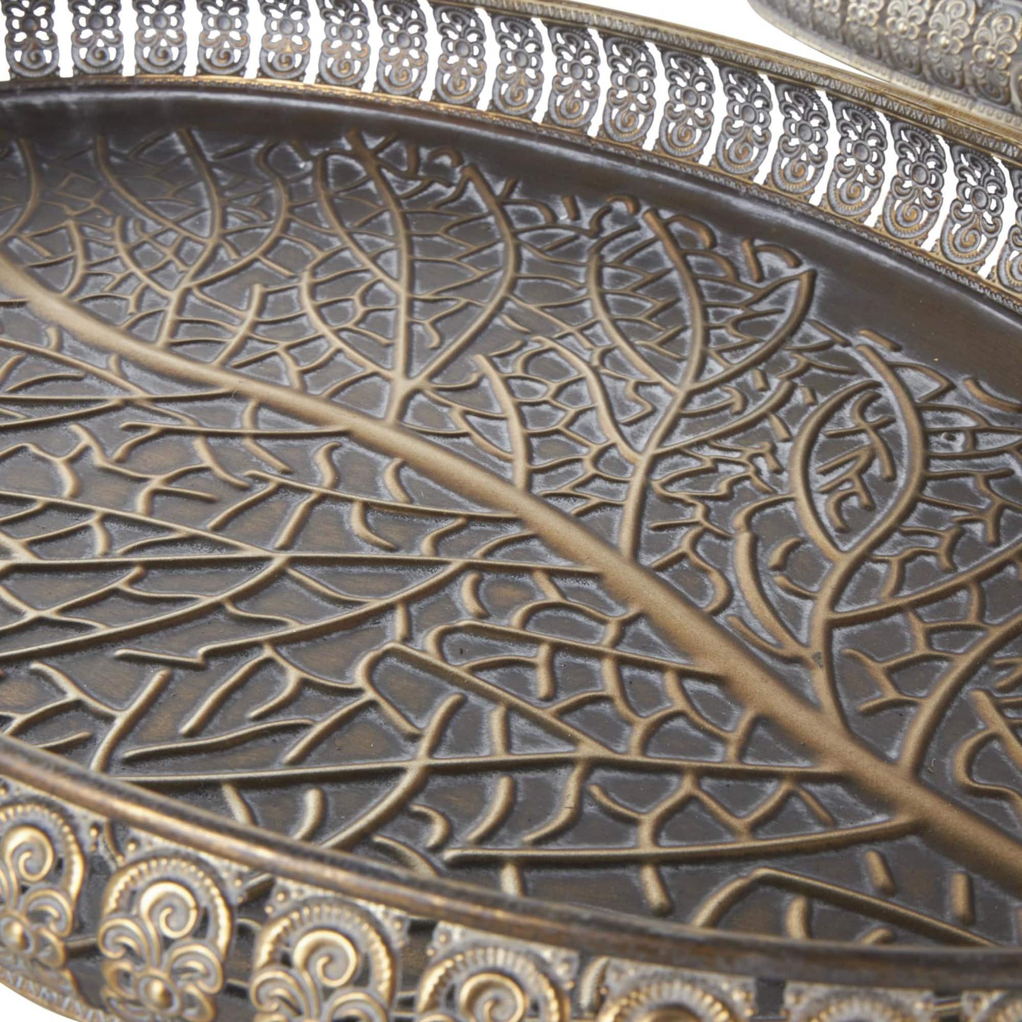Brass Tree Patterned Tray Set